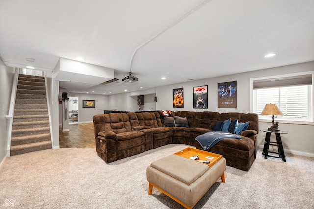 view of carpeted living room