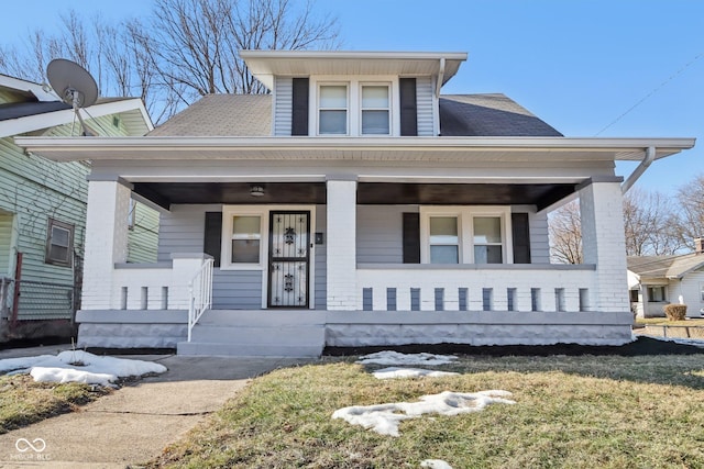 bungalow-style home with covered porch