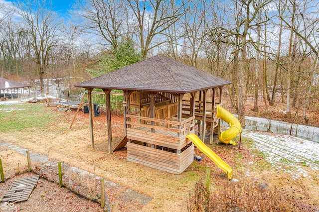 exterior space featuring a playground