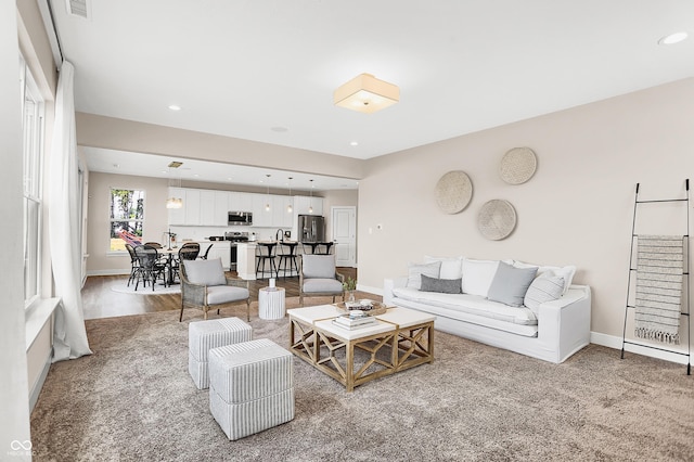 view of carpeted living room