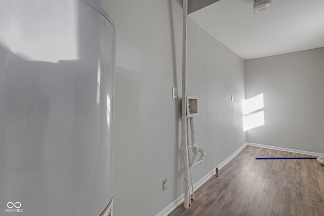 bathroom with hardwood / wood-style flooring