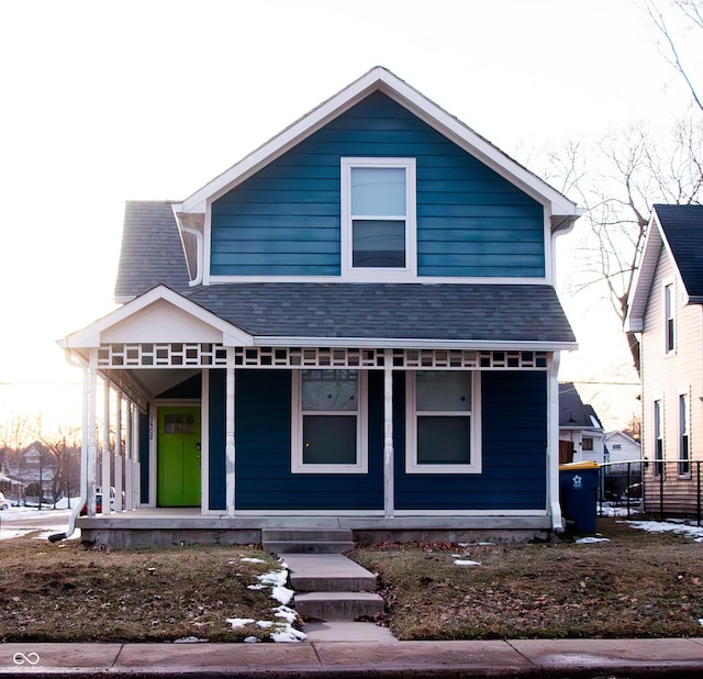 view of front of home with covered porch