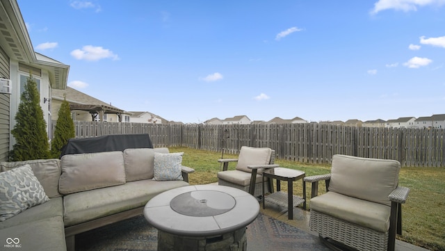 view of patio featuring an outdoor hangout area