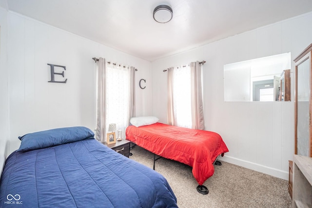 bedroom with carpet