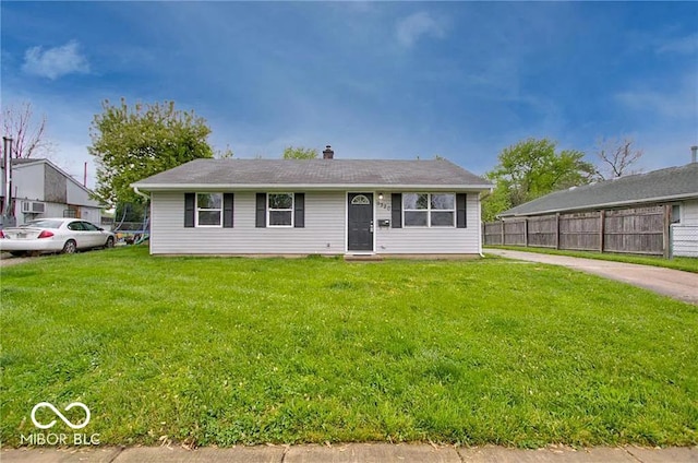 view of front of home with a front yard