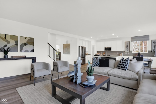 living room featuring hardwood / wood-style floors