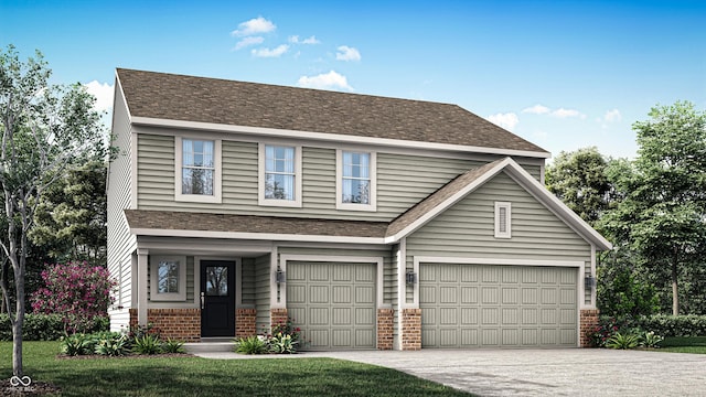 view of front facade featuring a garage