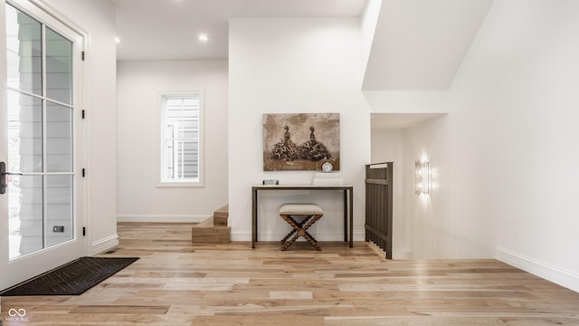 entryway featuring light wood-type flooring