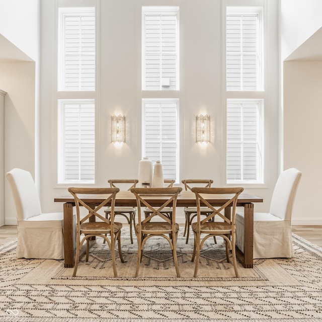 dining room with hardwood / wood-style flooring