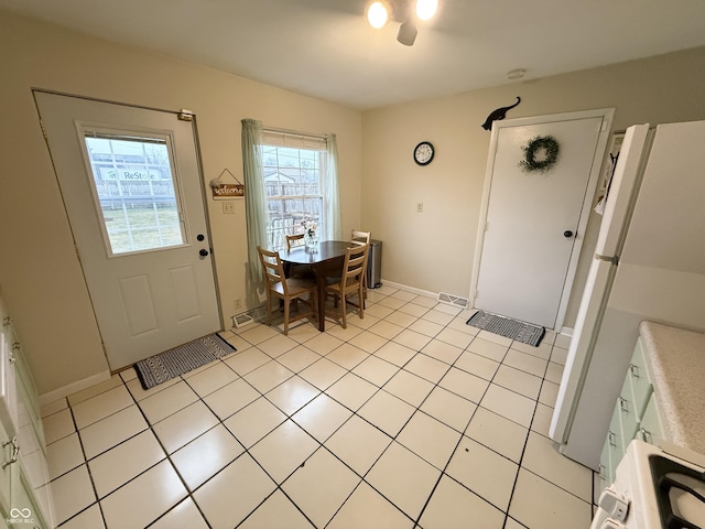 view of tiled dining area