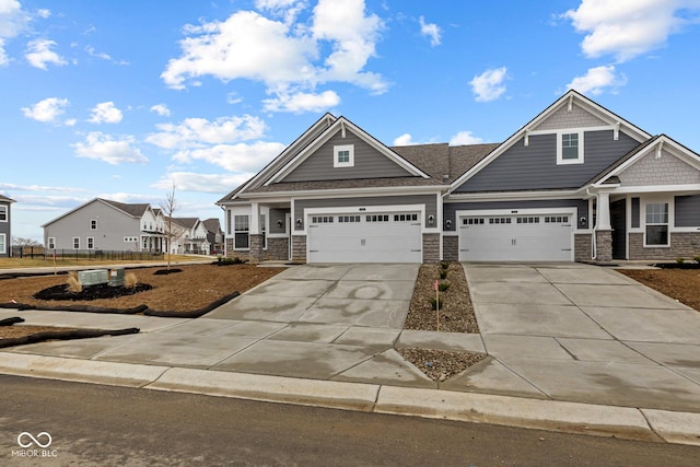 craftsman-style home with a garage