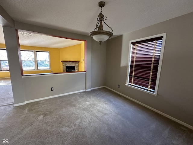 interior space featuring a textured ceiling