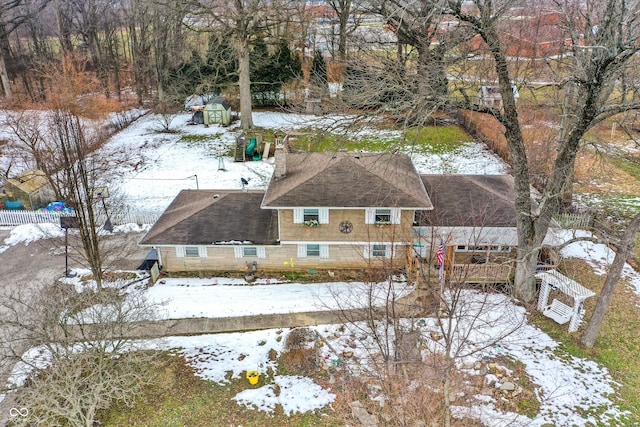 view of snowy aerial view