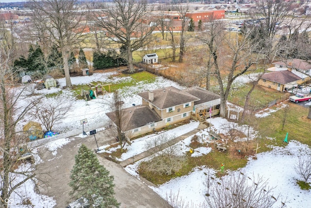 view of snowy aerial view