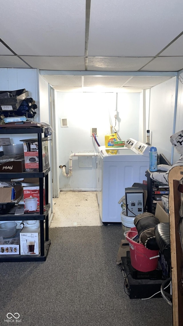 washroom featuring washer and dryer