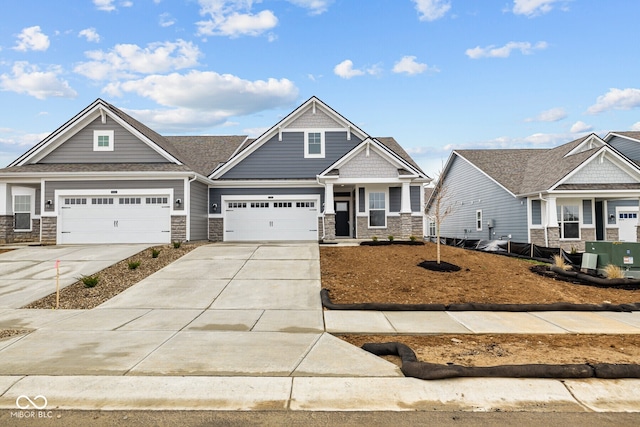 craftsman inspired home featuring a garage