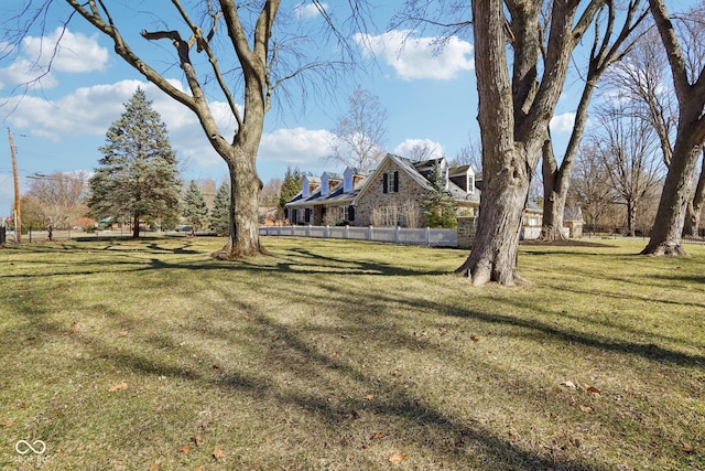 view of yard featuring fence