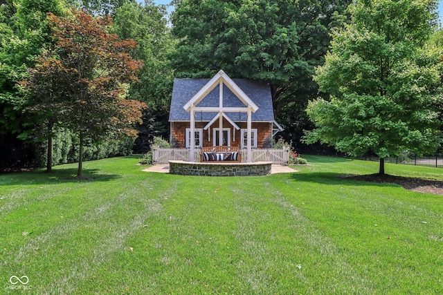 7837 Dean Rd, Indianapolis, IN 46240 - view of green lawn featuring a deck