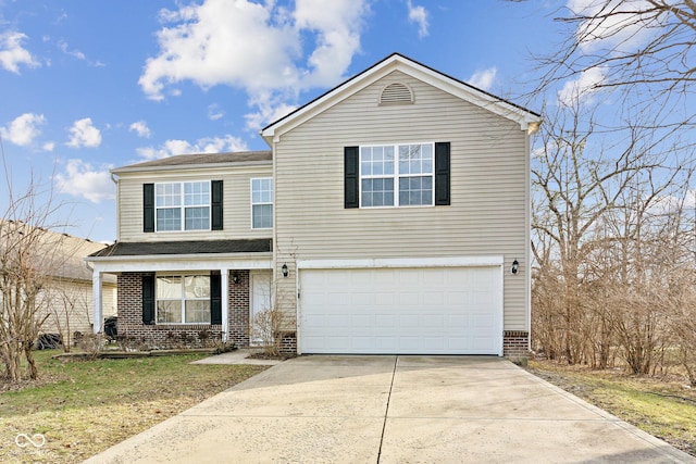 view of front property with a garage