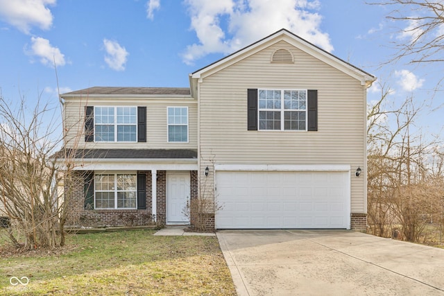 front of property with a garage