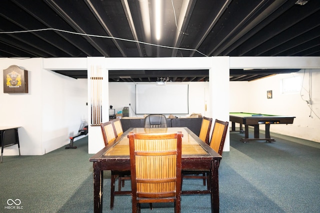 dining room featuring pool table