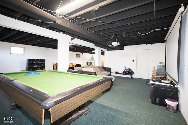 recreation room with billiards