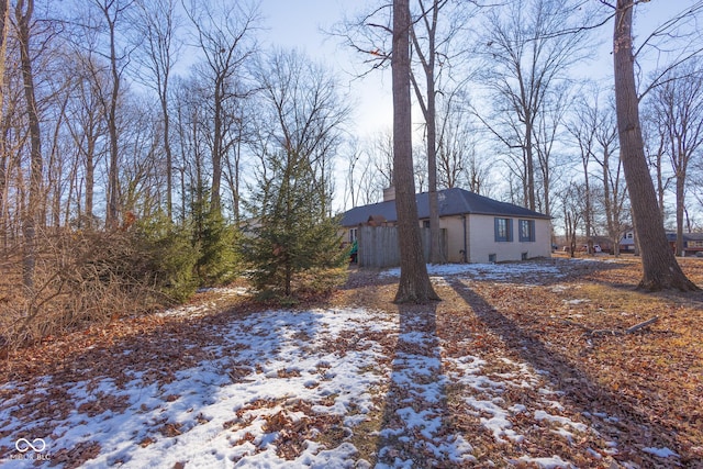 view of snowy exterior