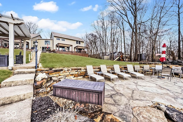 view of patio / terrace featuring a playground