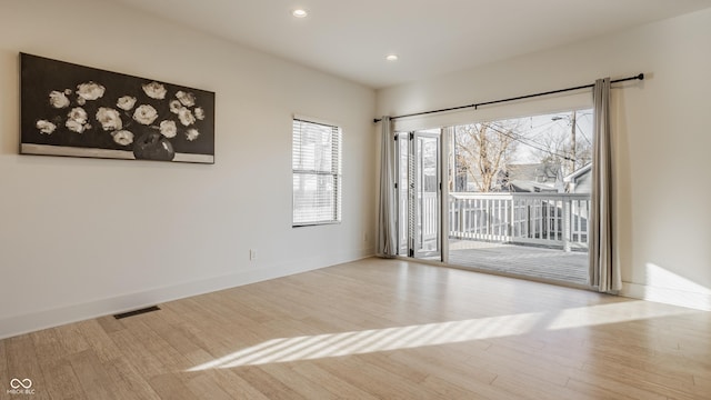 empty room featuring light wood-type flooring