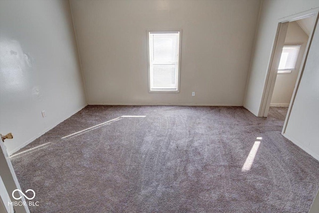 unfurnished room featuring light carpet