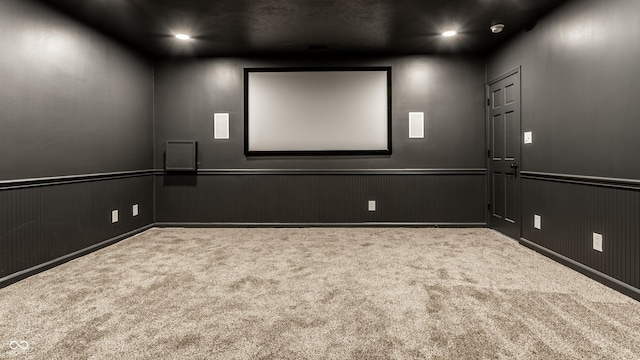 view of carpeted home theater