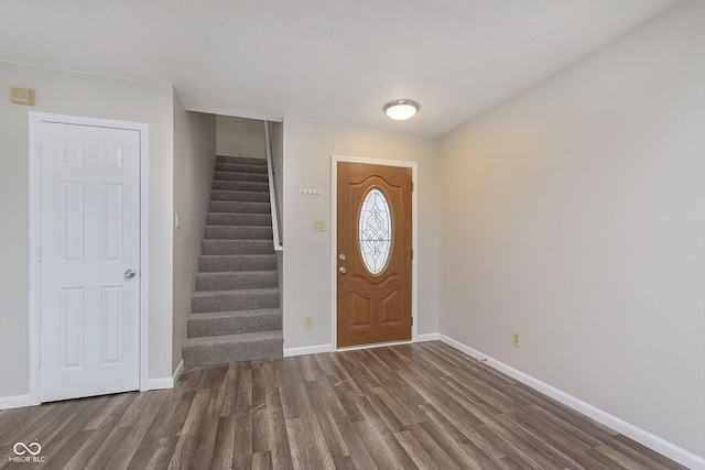 foyer featuring dark hardwood / wood-style flooring