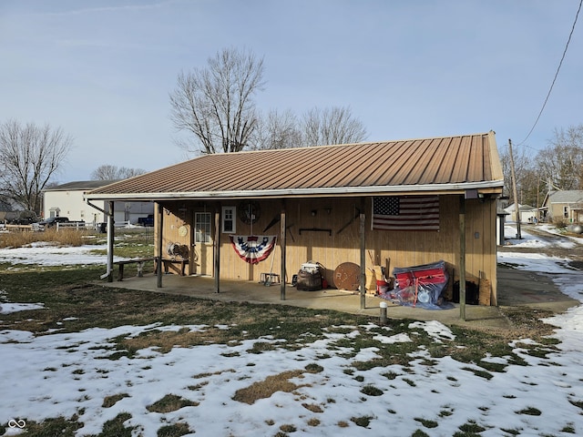 view of snow covered structure