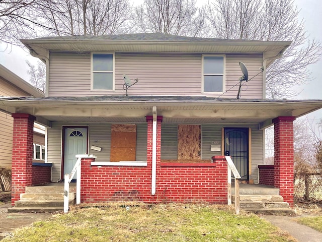 view of front of home with covered porch