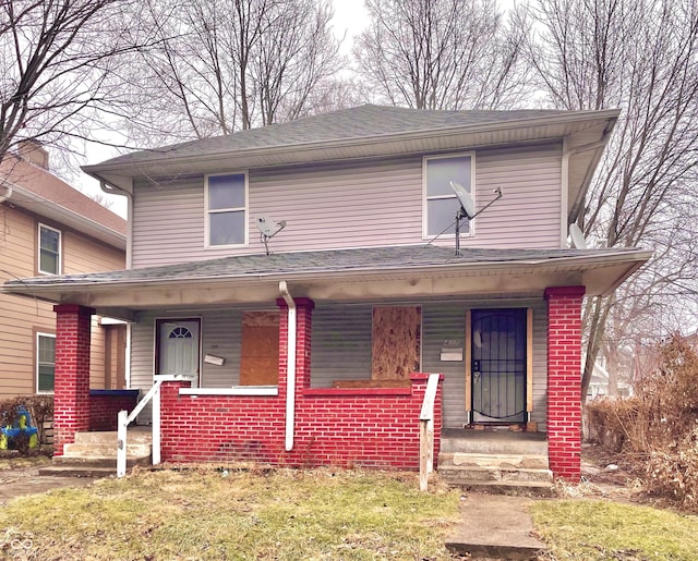 view of front of property featuring a porch