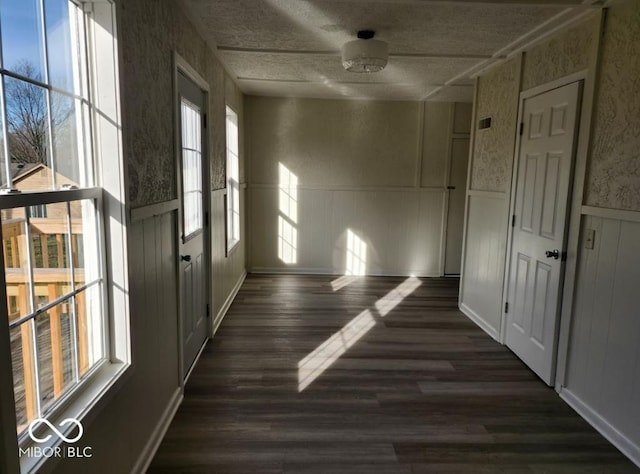 hall featuring dark hardwood / wood-style floors