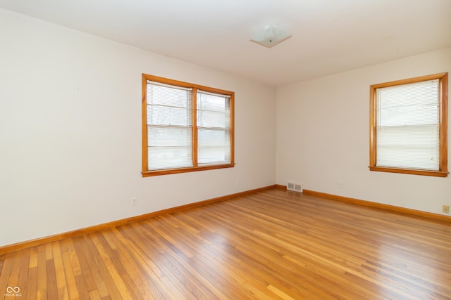 spare room featuring wood-type flooring