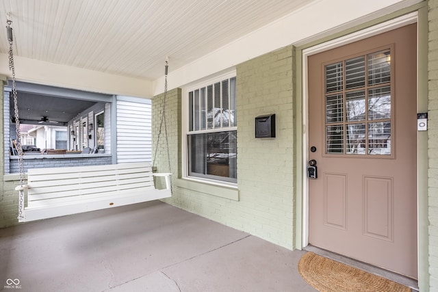 entrance to property with a porch