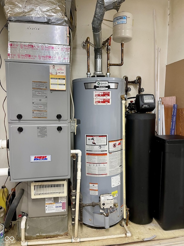 utilities featuring heating unit and water heater