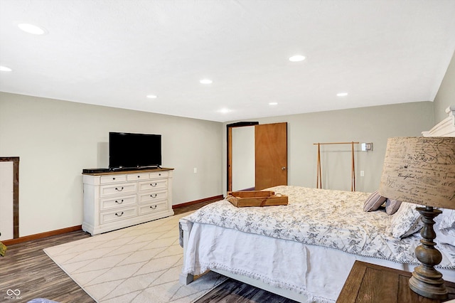 bedroom featuring light wood-type flooring