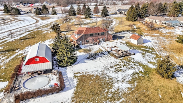 view of snowy aerial view