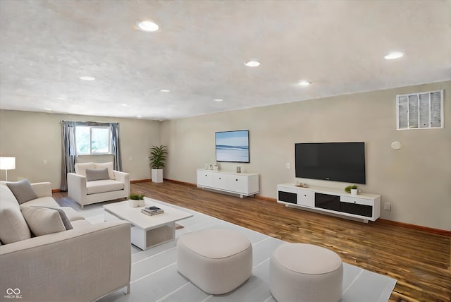 living room featuring wood-type flooring