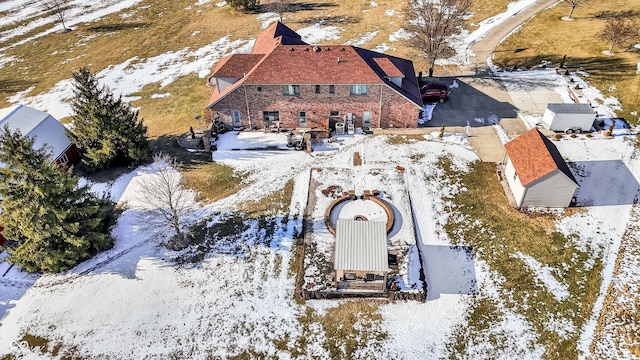 view of snowy aerial view