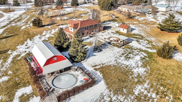 view of snowy aerial view