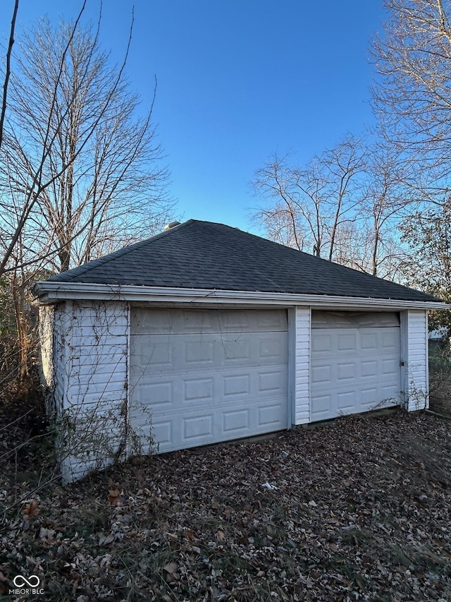 view of garage