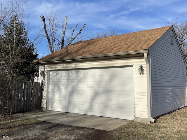 view of garage