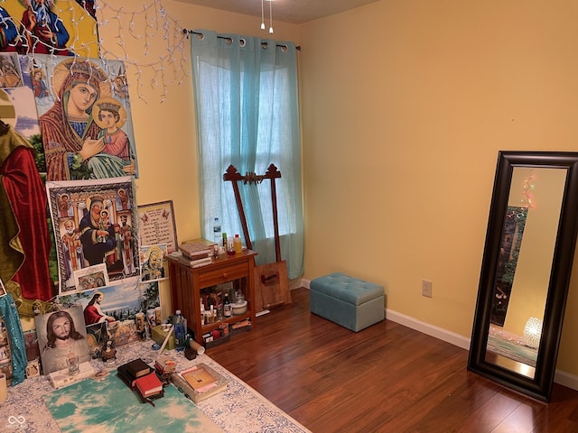 miscellaneous room with dark hardwood / wood-style floors