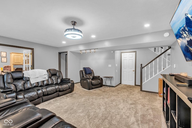 living room with carpet