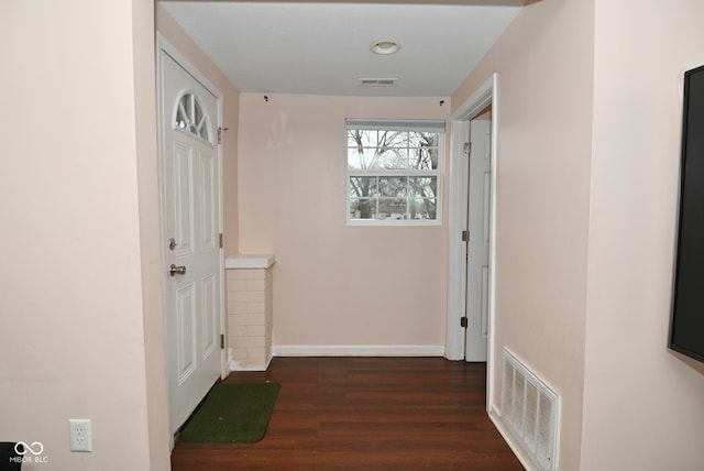 hall featuring dark hardwood / wood-style flooring