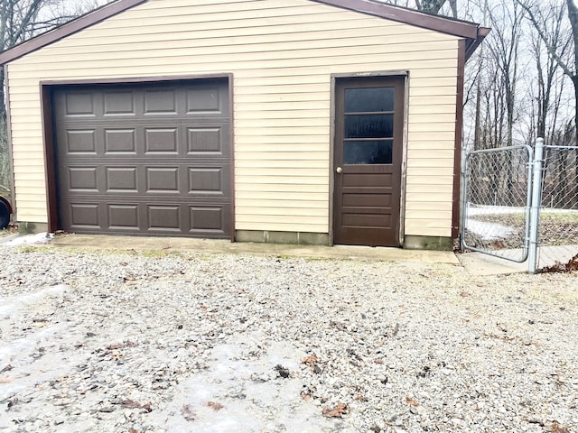 view of garage